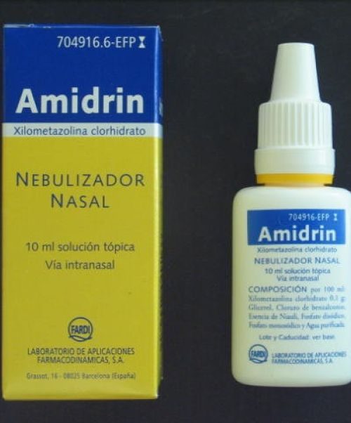 Amidrin (0.1% nebulizador nasal 10 ml) - AMIDRIN 0.1% NEBULIZADOR NASAL 10 ML es un spray para la congestión nasal. Ayuda a respirar mejor, calmando las molestias de la rinitis y la sinusitis.