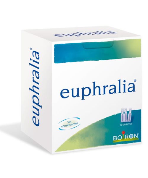 Boiron Euphralia ® 20 Unidosis - Boiron Euphralia ® 20 Unidosis es una solución oftálmica homeopática que está indicada como limpiador ocular en caso de irritación, molestias oculares o sequedad ocular.