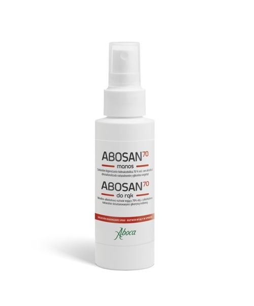 ABOSAN 70 MANOS GEL HIDROALCOHOLICO  - Es una solución hidroalcoholica al 70% con alcohol desnaturalizado naturalmente y glicerina vegetal. Se diferencia del resto de geles hidroalcohólicos por no irritar la barrera lipídica de la piel.<br>