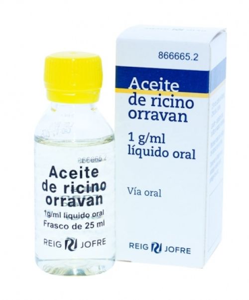 Aceite de Ricino Orravan 1g/ml - Laxante potente. Se utiliza para vaciados gastrointestinales (pre-operatorios...) usar con cuidado como laxante.