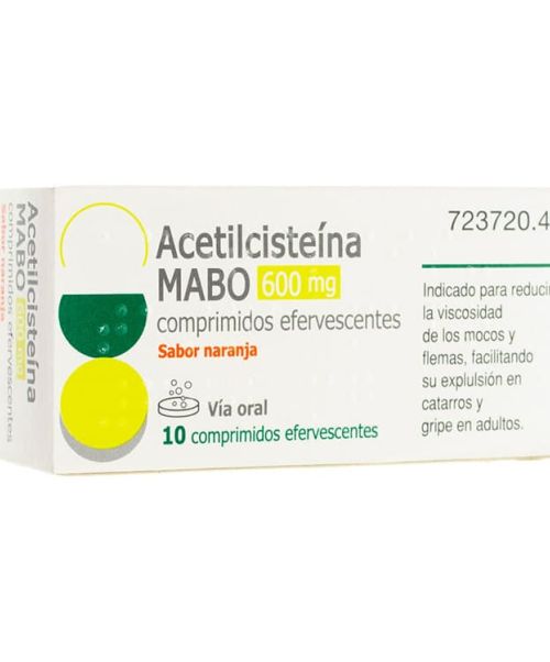 Acetilcisteína MABO 600 mg - Ayudan a Fluidificar y expulsar la mucosidad (tanto mocos como flemas).