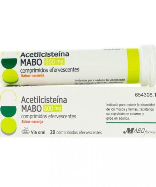 Acetilcisteína MABO 600mg - Ayudan a fluidificar y expulsar la mucosidad (tanto mocos como flemas).