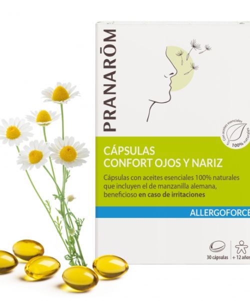 Allergoforce - Confort Ojos - Nariz - Capsulas antihistamínicas 100% naturales para calmar los sintomas de las alergias.No producen somnolencia.
