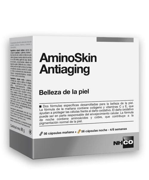 AminoSkin Antiaging - Aminoácidos, colágeno, antioxidantes... Para mantener la belleza de la piel. Contrarresta los radicales libres del estrés oxidativo responsable del envejecimiento celular.