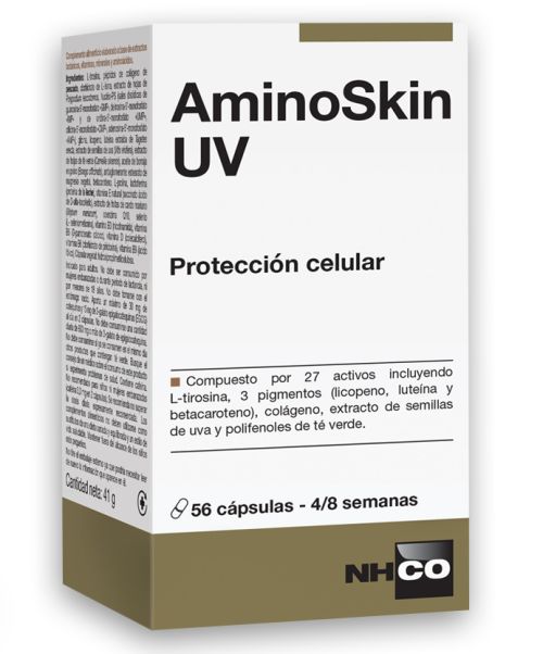 AminoSkin UV - Aminoácidos, nucleótidos, antioxidantes... Protección celular ante el sol. Contrarresta los radicales libres del estrés oxidativo causados por el sol.