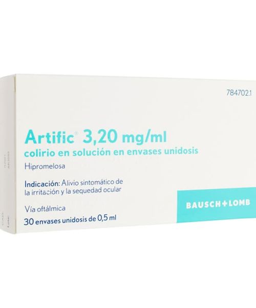 Artific 3,20 mg/ml colirio en unidosis - Lágrimas artificiales para el alivio sintomático de la sequedad ocular y de la irritación 