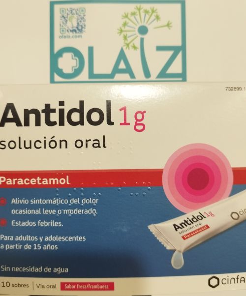 Antidol 1g - Paracetamol para tratar los diferentes tipos de dolores, bajar la fiebre y calmar el malestar general. Válidos para el dolor de cabeza, de muelas, de boca en general, de regla, de espalda, golpes...