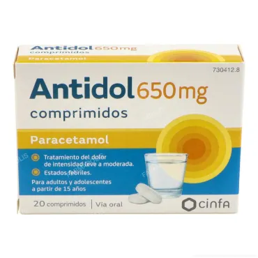  - Paracetamol para tratar los diferentes tipos de dolores, bajar la fiebre y calmar el malestar general. Válidos para el dolor de cabeza, de muelas, de boca en general, de regla, de espalda, golpes...