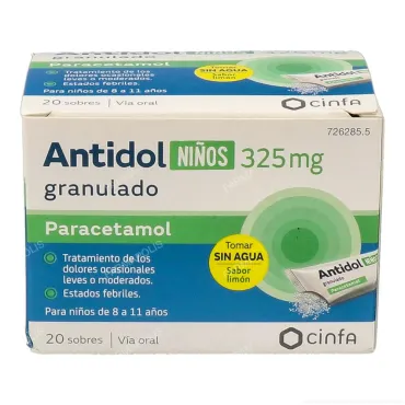  - Paracetamol para niños para tratar los diferentes tipos de dolores, bajar la fiebre y calmar el malestar general. Válidos para el dolor de cabeza, de muelas, de boca en general, de regla, de espalda, golpes...