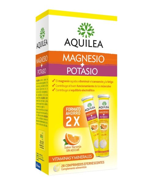 Aquilea magnesio + potasio  - Magnesio y Potasio que te ayuda a recuperar el tono muscular.<br>