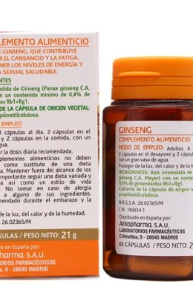 Arkocápsulas ginseng 300 mg