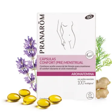  - Antiespasmódico y relajante muscular. Calma el dolor de regla, contracturas, lumbagos, dolor muscular... Cápsulas con aceites esenciales para: • Aliviar los síntomas (pre)menstruales • Relaja y calma el sistema nervioso 
