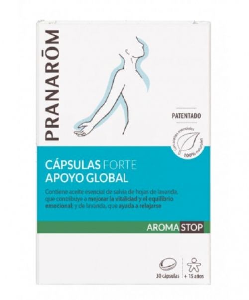 Aromastop Cápsulas Forte Apoyo global - Calman las ganas de fumar y a sobrellevar el día. Las cápsulas proporcionan un equilibrio emocional y un efecto calmante para seguir adelante, ayudando a mantener un equilibrio glucémico normal y evitar el picar entre horas.