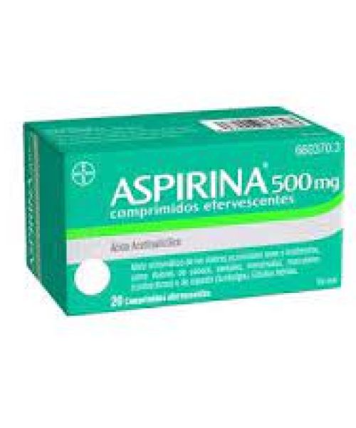Aspirina efervescente  - Son unos comprimidos efervescentes para el dolor de cabeza. Válidos para los dolores muculares, articulares, fiebre, gripe y malestar general.