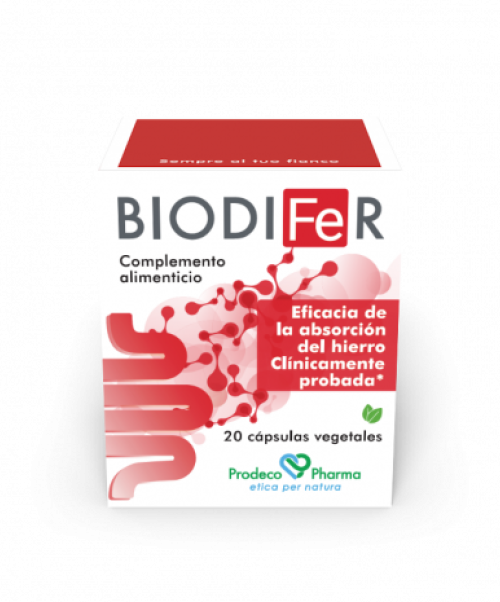 Biodifer GSE  - Aumenta la absorción del hierro en poco tiempo. Ademas aumenta las reservas de Hierro endógeno a largo plazo. Enfoque único y novedoso en españa. Actua no solo aportando hierro sino mejorando su absorción.<br>
