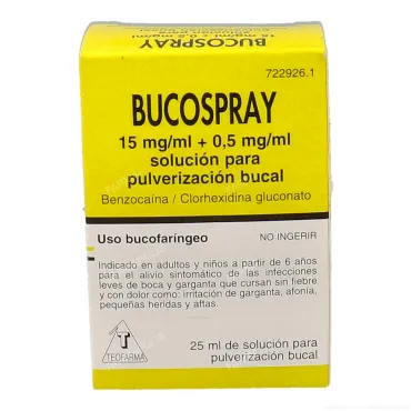  - Spray bucal que ayuda a calmar los síntomas de picor, dolor e irritación de la garganta. 