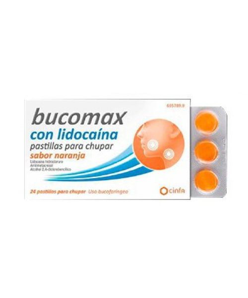 Bucomax lidocaina naranja - Calma el dolor de las infecciones fuertes de boca y garganta.