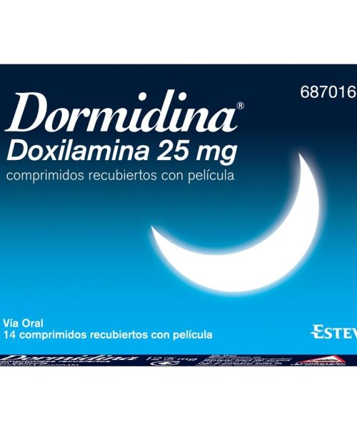 Dormidina 25mg  - Son unos comprimidos que ayudan a tratar la falta de sueño. Su efecto  ayuda a dormir aliviando los problemas de insomnio ocasional.