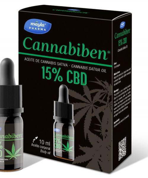 Cannabiben 15% CBD oil - Calma todo tipo de dolores, muy útil en dolores crónicos. Su potente concentracion en CBD (15%), la mas alta del mercado, ayuda a calmar todo tipo de dolores desde la primera aplicación. Ideal para todo tipo de dolores, sobretodo cuando afectan a un nervio, como el dolor post herpes, ciática, dolores punzantes...<br>Analgésico que alivia y calma la sensación de dolor. <br>