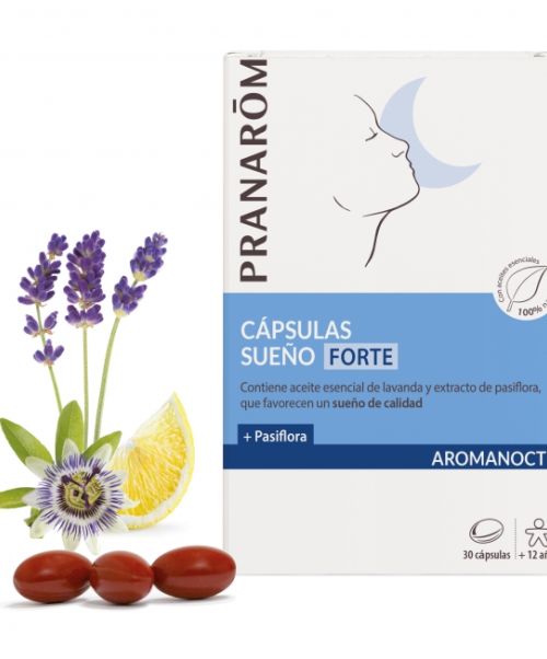 Aromanoctis Cápsulas Sueño Forte - Favorecen un sueño de calidad gracias al aceite esencial de lavanda y al extracto de pasiflora. <br>