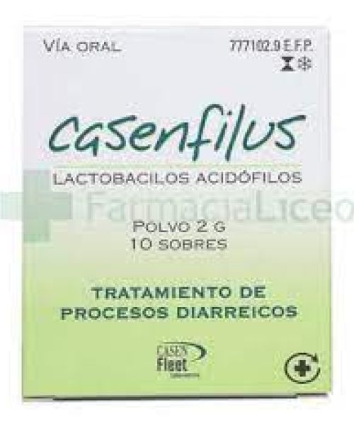 Casenfilus 2g - Son unos sobres probioticos que se recomienda tomar durante la toma de antibióticos para paliar los efectos secundarios. También son válidos para gastroenteritis, diarreas, descomposición o cualquier problema digestivo.
