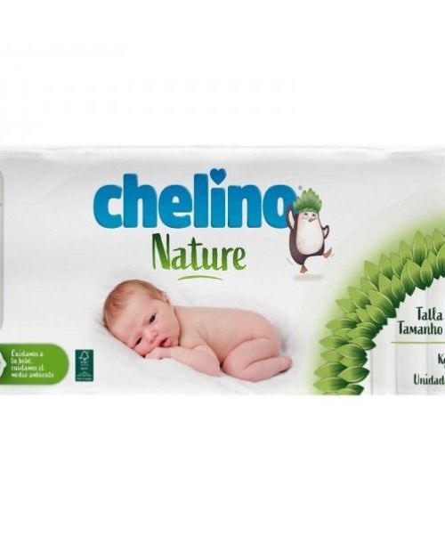 Chelino Nature Talla 1 - Son una solución higiénica especialmente concebida para proteger de la humedad y mantener secos a los bebés entre 1-3kg durante 12 horas