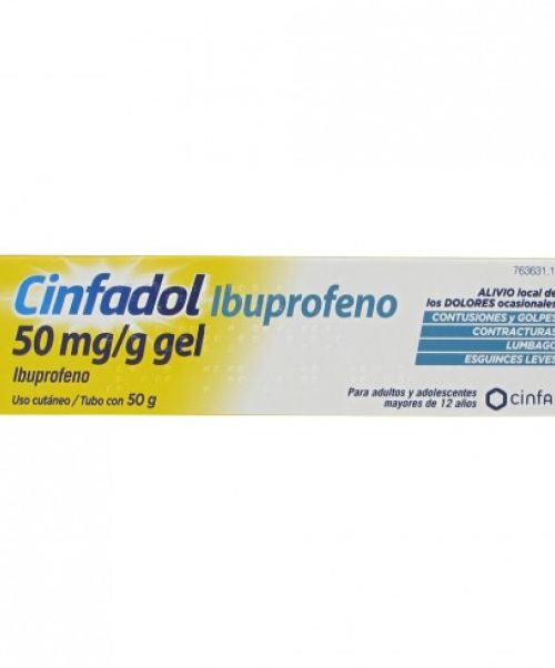 Cinfadol ibuprofeno - Gel que alivia el dolor y las molestias oseas y musculares leves producidas por golpes o contusiones.