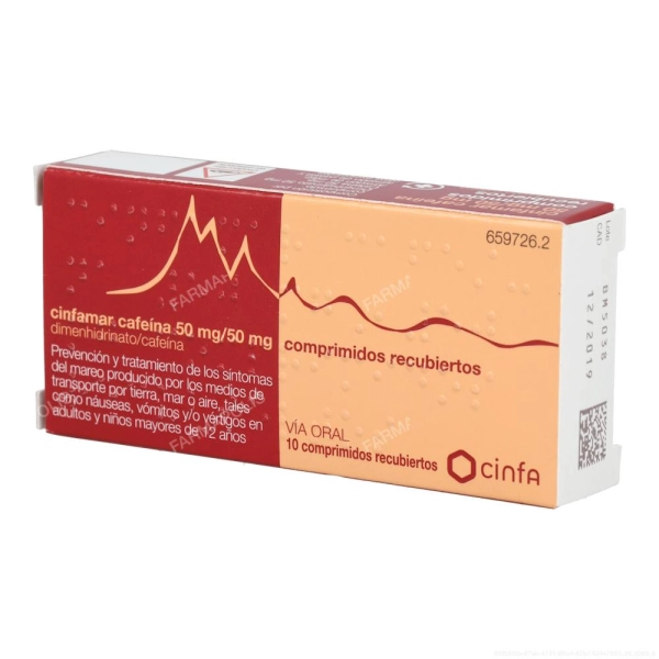 Cinfamar cafeina 50/50 mg
