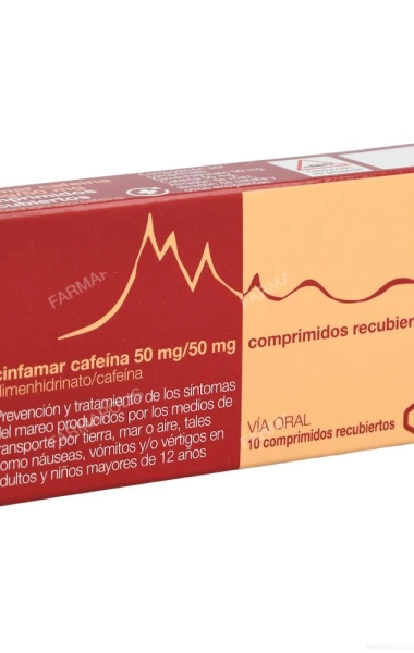 Cinfamar cafeina 50/50 mg
