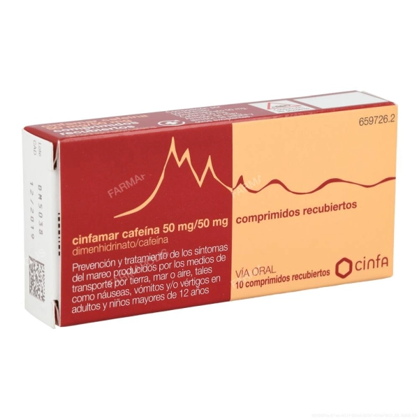 Cinfamar cafeina 50/50 mg