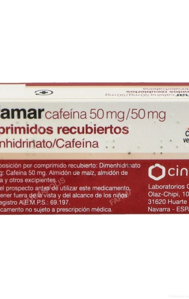 Cinfamar cafeina 50/50 mg