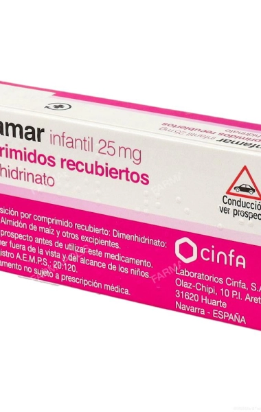 Cinfamar infantil 25mg 