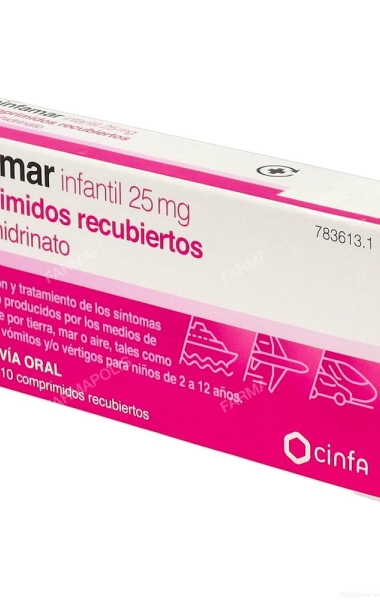 Cinfamar infantil 25mg 
