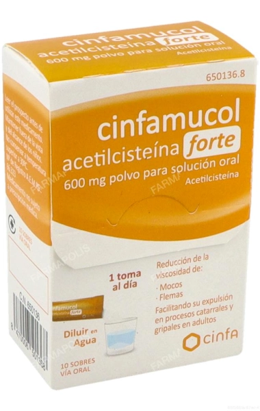 Cinfamucol acetilcisteina 600 mg