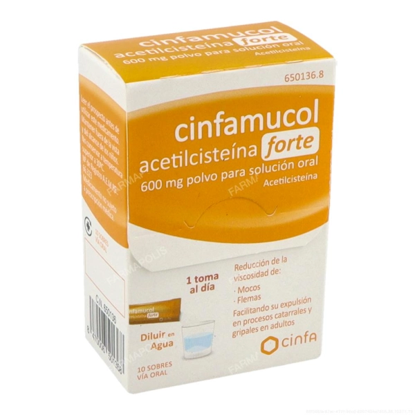 Cinfamucol acetilcisteina 600 mg