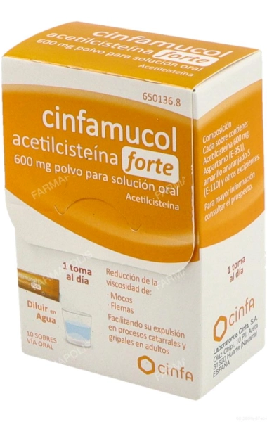 Cinfamucol acetilcisteina 600 mg