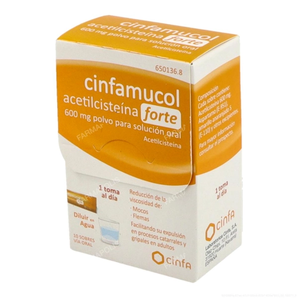 Cinfamucol acetilcisteina 600 mg
