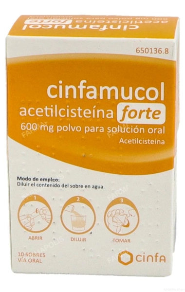 Cinfamucol acetilcisteina 600 mg