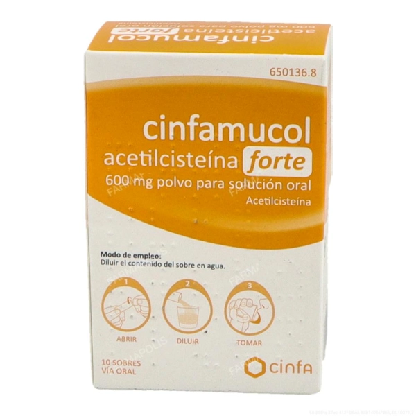 Cinfamucol acetilcisteina 600 mg