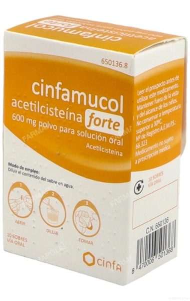 Cinfamucol acetilcisteina 600 mg