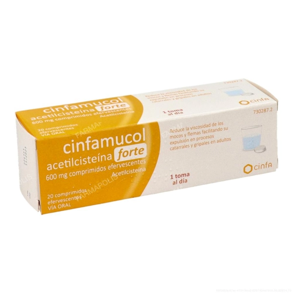 Cinfamucol acetilcisteina forte 600 mg Cinfamucol acetilcisteina forte 600 mg