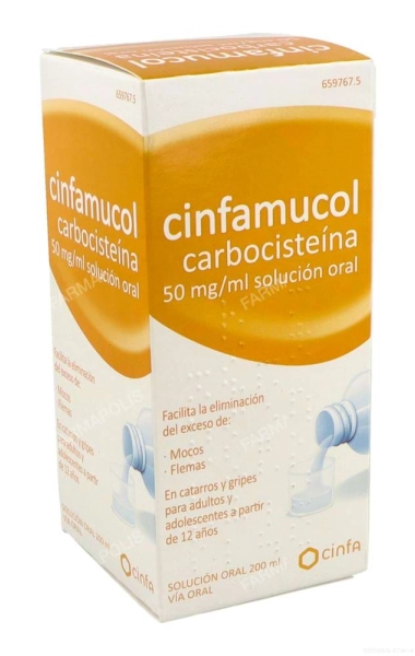 Cinfamucol carbocisteína 50 mg/ml 