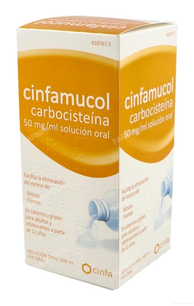 Cinfamucol carbocisteína 50 mg/ml Cinfamucol carbocisteína 50 mg/ml