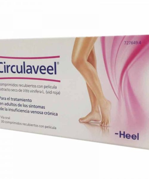 Circulaveel - Trata los síntomas de la insuficiencia venosa crónica a base de extracto seco de hojas de vid roja (Vitis vinifera).