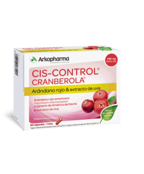 Cis Control Cranberola Plus - Arandano rojo y brezo para prevenir las infecciones urinarias o cistitis y ayudar a reducir los sintomas como coadyuvante en los tratamientos.<br>