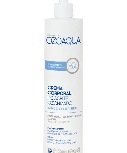 Ozoaqua Crema Corporal  - Crema corporal a base de aceites vegetales ozonizados, aloe vera, vitamina E y glicerina. Gracias a esta composición, posee un elevado poder regenerante, calmante, antioxidante y reparador.