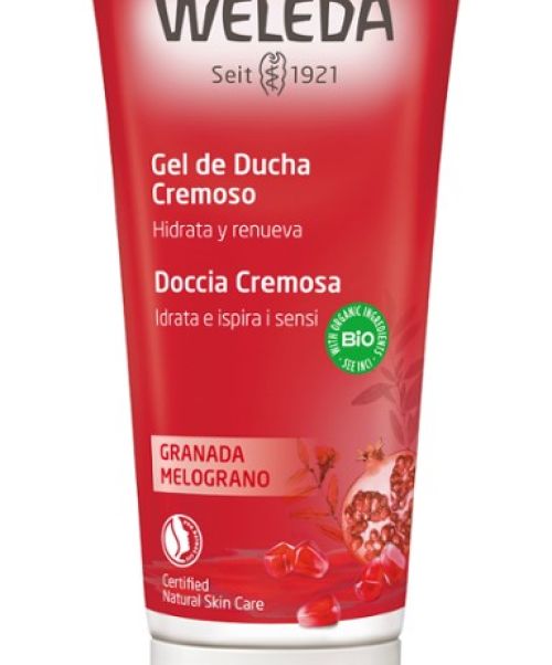 Crema de Ducha de Granada 200 ml - Es una crema de ducha sin jabón con pH que respeta el equilibrio natural de la piel.