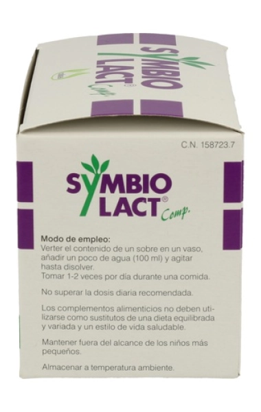 Lateral de la caja Symbiolact de Cobas