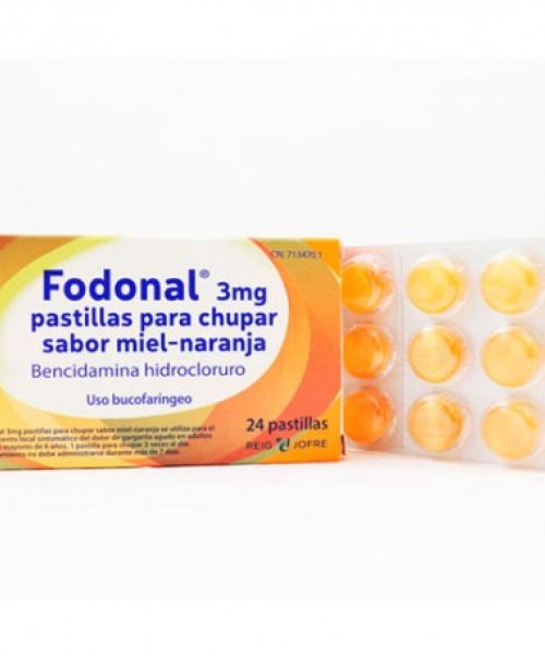 Fodonal 3 mg  - Calma el dolor de garganta agudo en adultos y niños mayores de 6 años.
