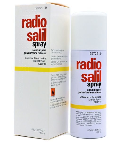 Radio salil  - Es un spray antiinflamatorio que alivia los dolores musculares y articulares. Ideal como botiquín para deportistas ya que es válido para esguinces, torceduras, contusiones y golpes.